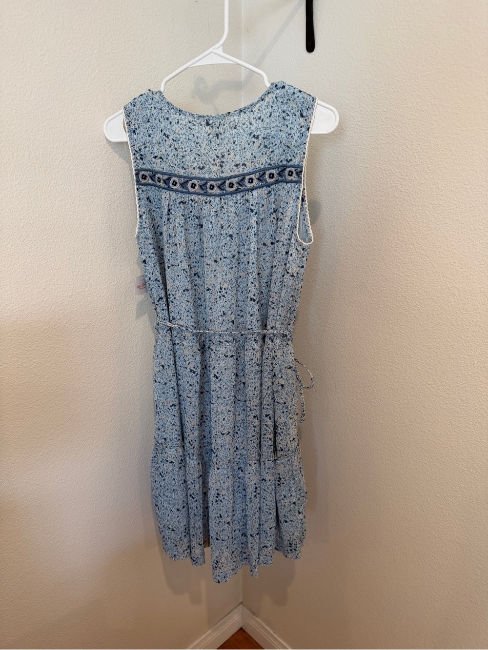 Printed Embroidered Yoke Mini Dress - Picture 7 of 7
